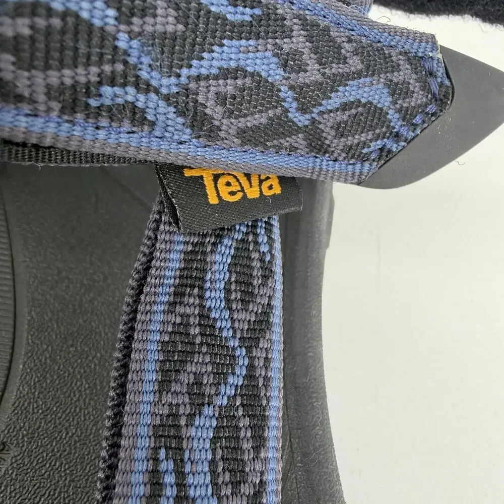 Teva Sandals Mens Size 13 Black Blue Hiking Sport Strap Shoes 1093379 FU1123L